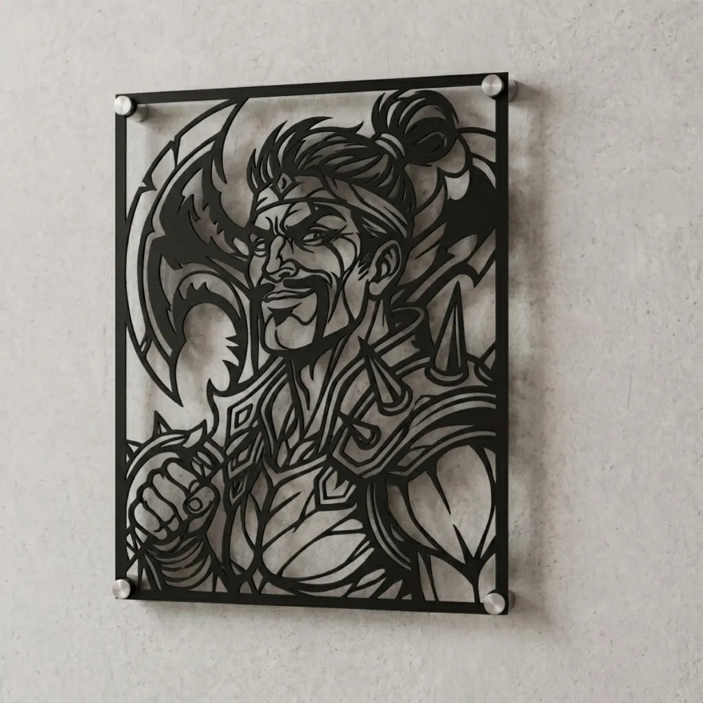 Cuadro decorativo en acero de Draven de League of Legends cortado a láser - Noxhound