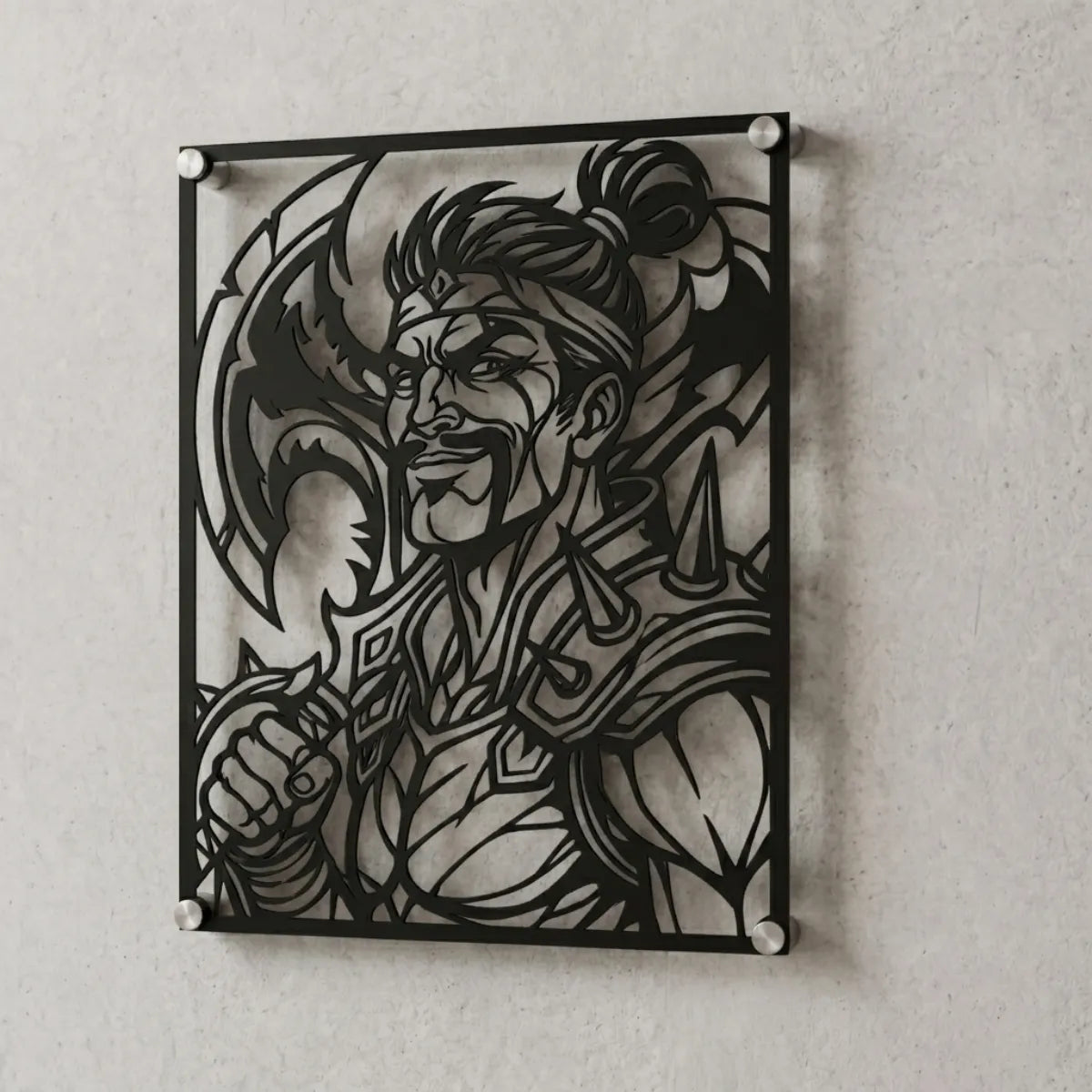 Cuadro decorativo en acero de Draven de League of Legends cortado a láser - Noxhound