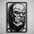 Cuadro de acero de Darkseid de DC colgado en pared