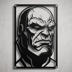 Cuadro de acero de Darkseid de DC colgado en pared