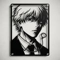 Cuadro decorativo en acero de Denji de Chainsaw Man cortado a láser - Noxhound