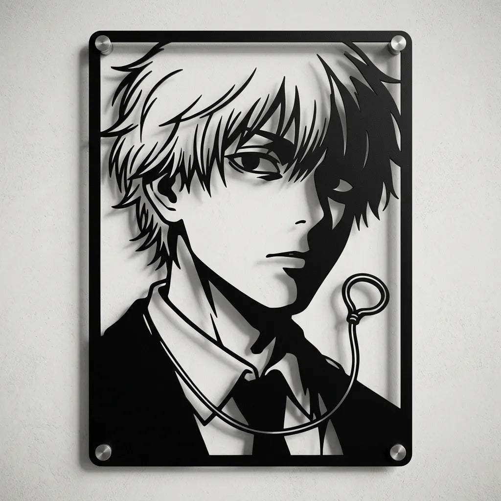 Cuadro decorativo en acero de Denji de Chainsaw Man cortado a láser - Noxhound