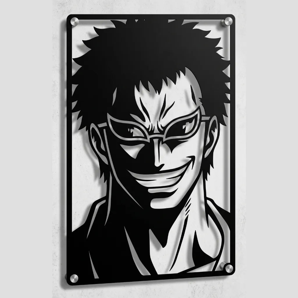 Cuadro decorativo en acero de Doflamingo de One Piece cortado a láser - Noxhound