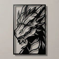 Cuadro de acero del Dragón Blanco de Ojos Azules de Yu-Gi-Oh colgado en pared