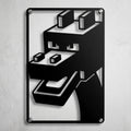 Cuadro de acero del Dragón del End de Minecraft colgado en pared