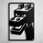 Cuadro de acero del Dragón del End de Minecraft colgado en pared