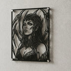 Cuadro decorativo de Elise de League of Legends en acero cortado a láser