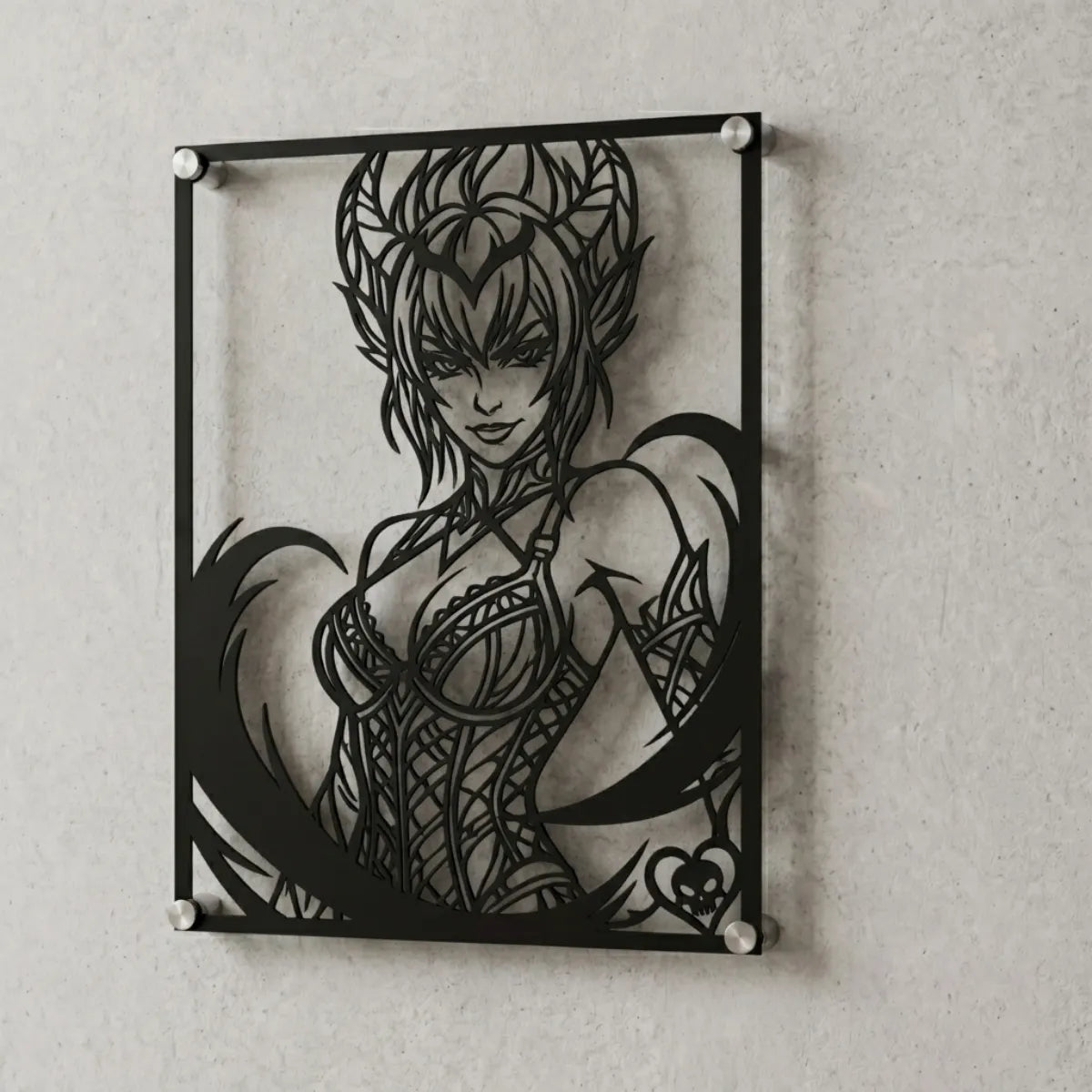 Cuadro decorativo en acero de Evelynn de League of Legends cortado a láser - Noxhound