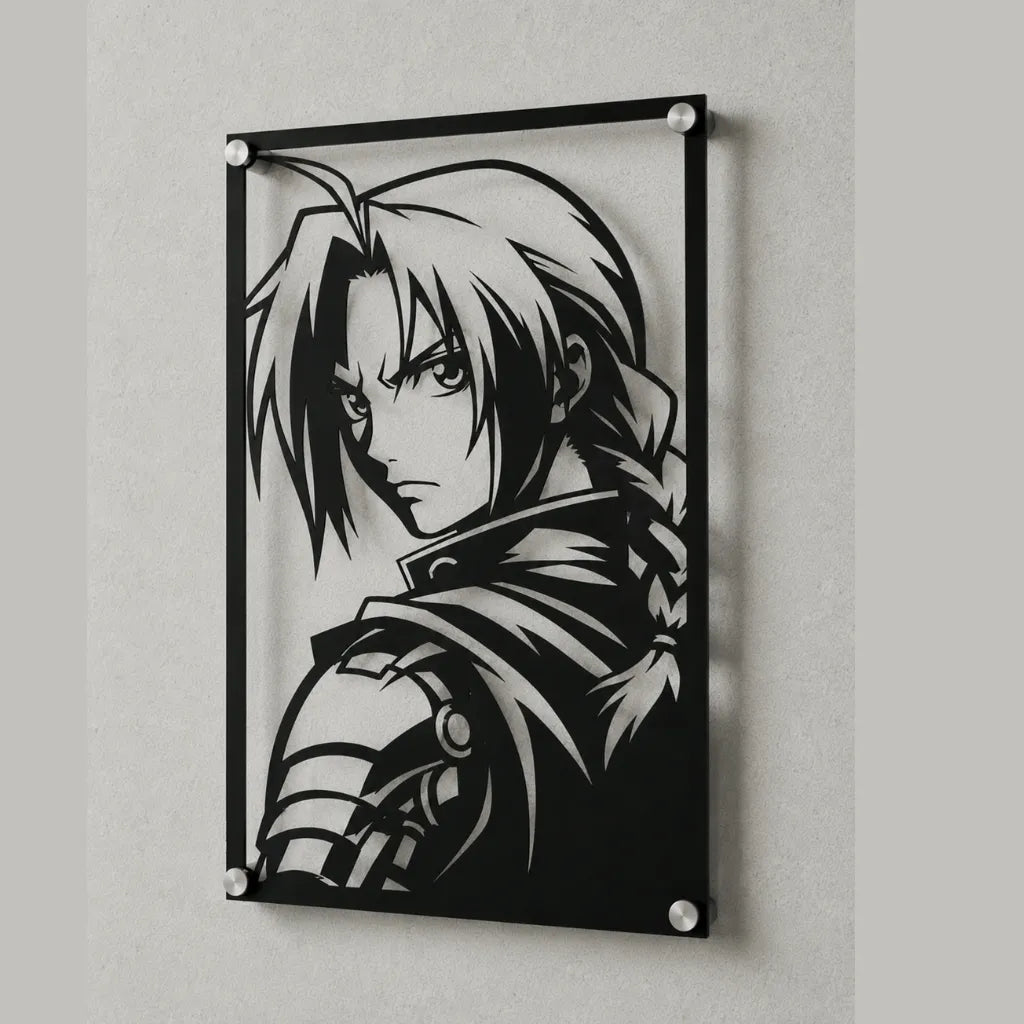 Cuadro decorativo en acero de Edward Elric de Fullmetal Alchemist cortado a láser - Noxhound
