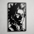 Cuadro de acero de Eijiro Kirishima de My Hero Academia colgado en pared