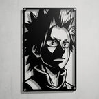 Cuadro de acero de Eijiro Kirishima de My Hero Academia colgado en pared
