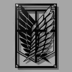Cuadro decorativo en acero de Emblema Legión de Reconocimiento de Shingeki no Kyojin cortado a láser - Noxhound