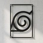 Cuadro decorativo en acero de Emblema de Konoha de Naruto cortado a láser - Noxhound
