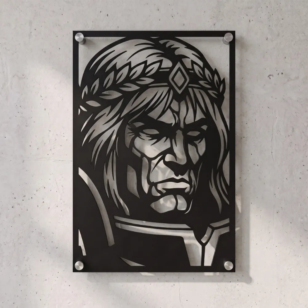 Cuadro Decorativo Videojuego Warhammer 40K Emperador de la Humanidad en Acero