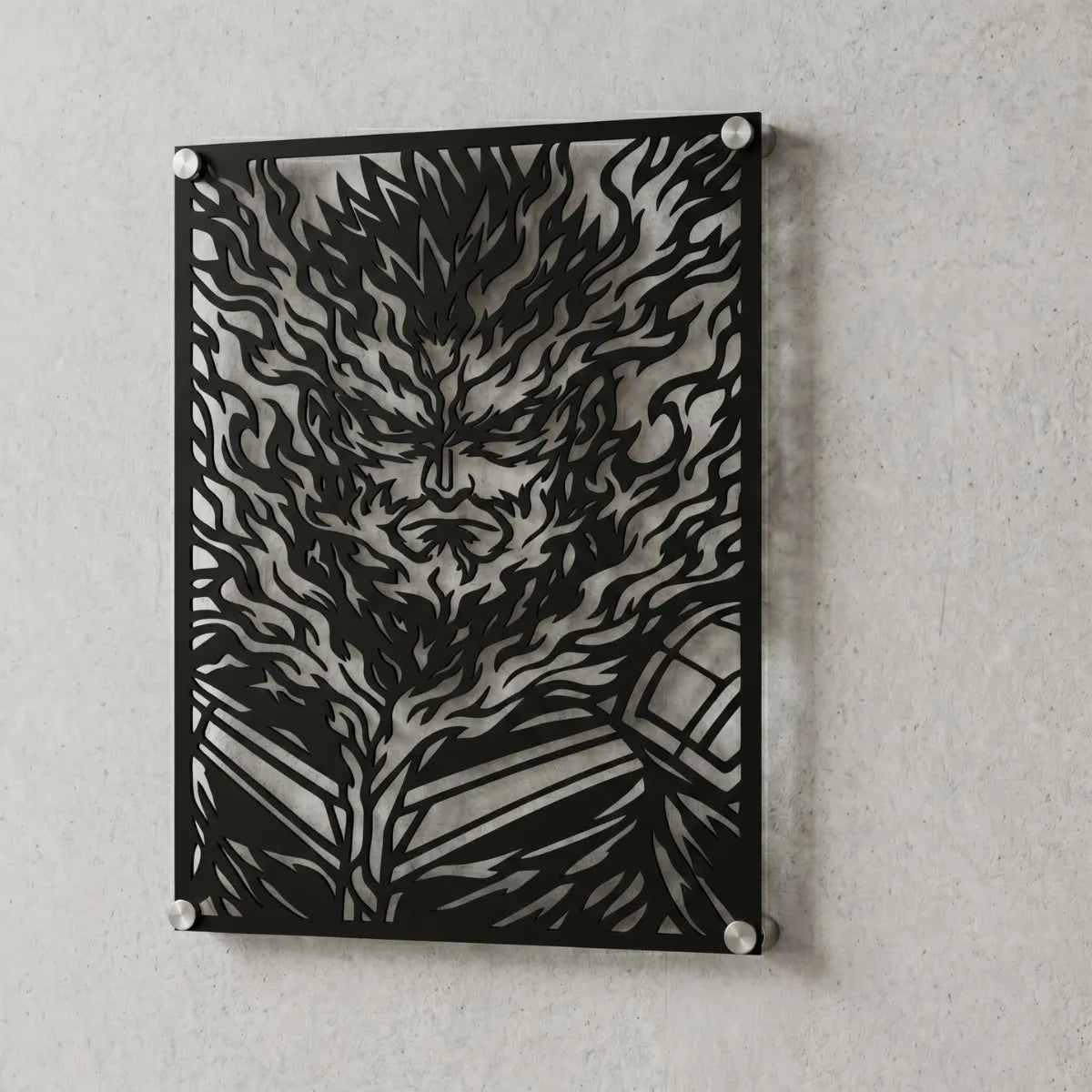 Cuadro decorativo en acero de Endeavor de My Hero Academia cortado a láser - Noxhound