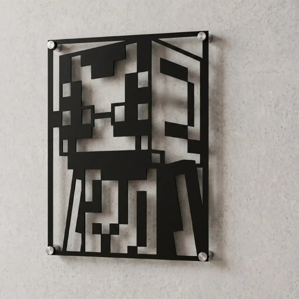Cuadro Decorativo Videojuego Minecraft Enderman en Acero