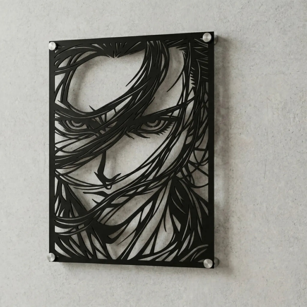 Cuadro decorativo en acero de Eren Yeager de Shingeki no Kyojin cortado a láser - Noxhound
