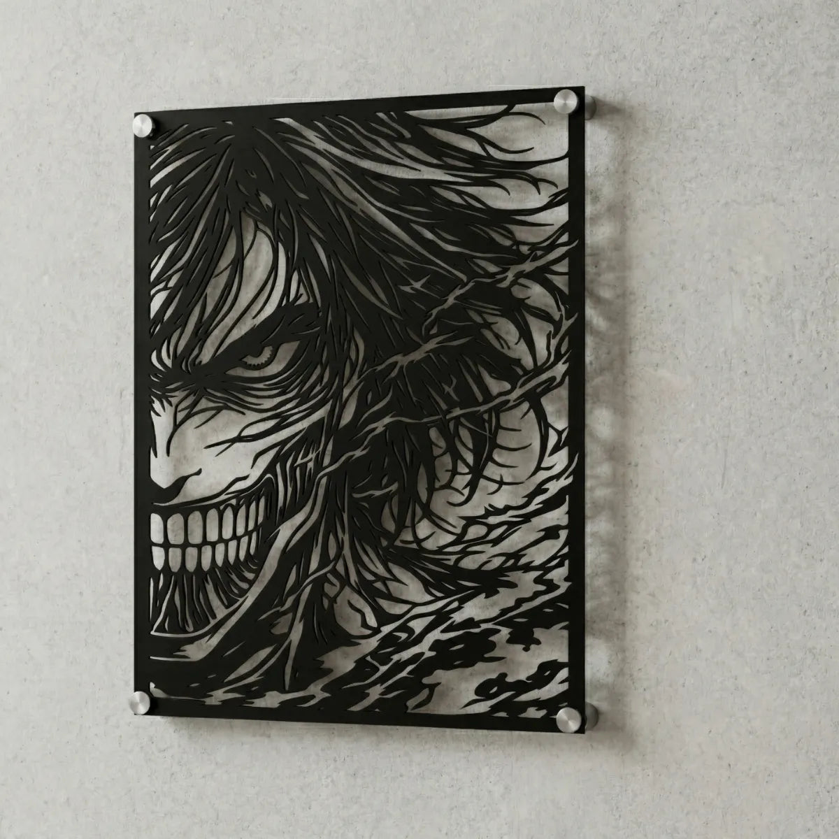 Cuadro decorativo en acero de Eren Yeager Titan de Shingeki no Kyojin cortado a láser - Noxhound