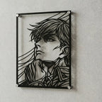 Cuadro decorativo en acero de Erwin Smith de Shingeki no Kyojin cortado a láser - Noxhound