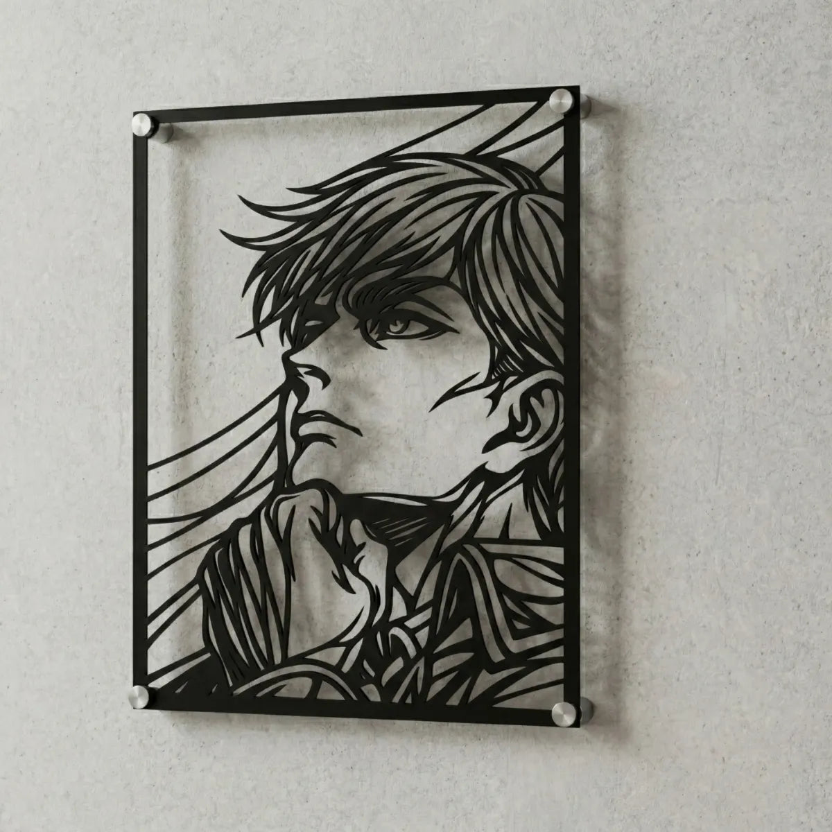 Cuadro decorativo en acero de Erwin Smith de Shingeki no Kyojin cortado a láser - Noxhound