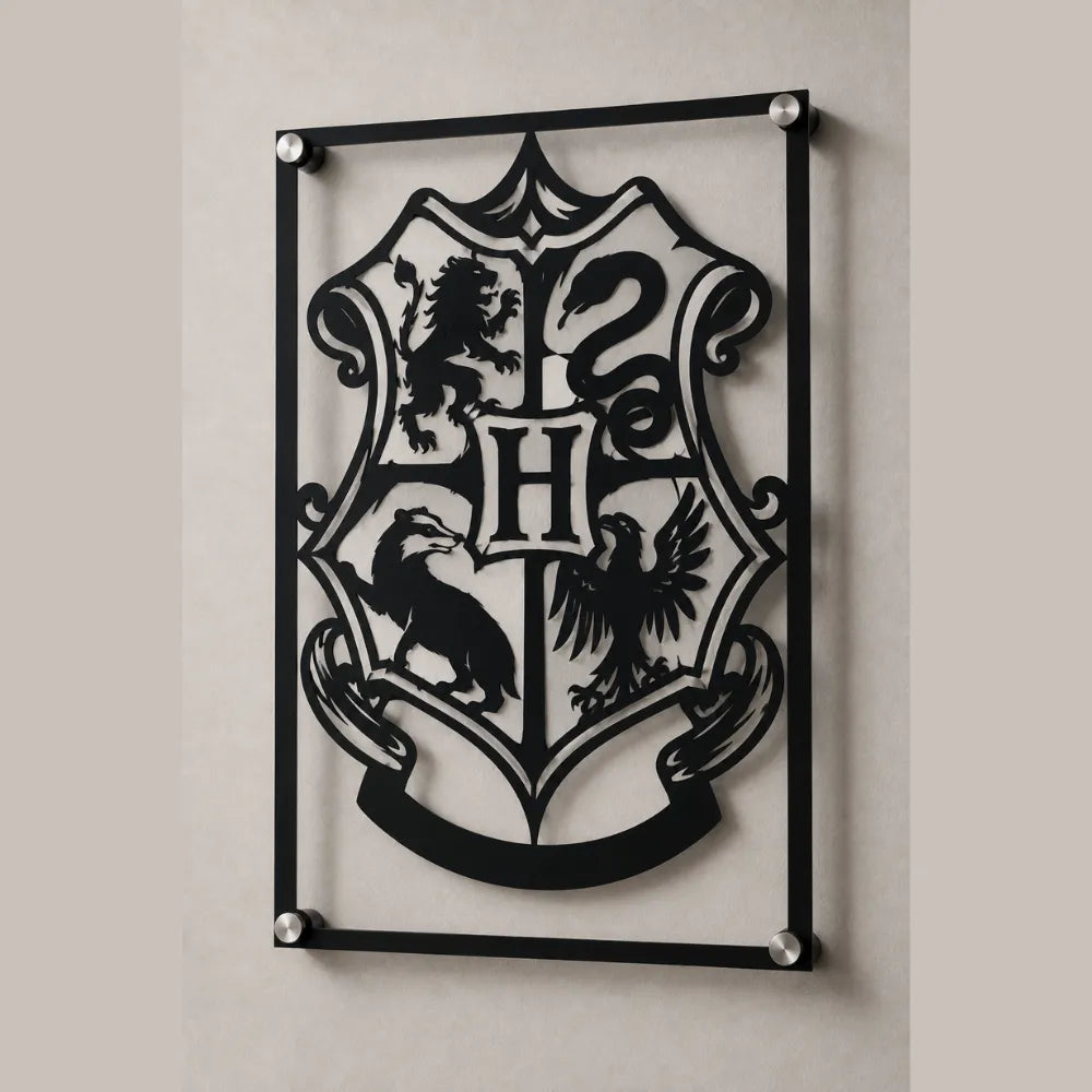 Cuadro Decorativo Cine Harry Potter Escudo de Hogwarts en Acero