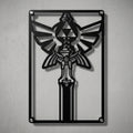 Cuadro decorativo en acero de Espada Maestra y Trifuerza de The Legend of Zelda cortado a láser - Noxhound