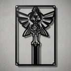 Cuadro decorativo en acero de Espada Maestra y Trifuerza de The Legend of Zelda cortado a láser - Noxhound