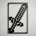 Cuadro Decorativo Videojuego Minecraft Espada de Diamante en Acero