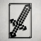 Cuadro Decorativo Videojuego Minecraft Espada de Diamante en Acero