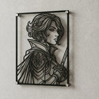 Cuadro decorativo de Fiora de League of Legends en acero cortado a láser