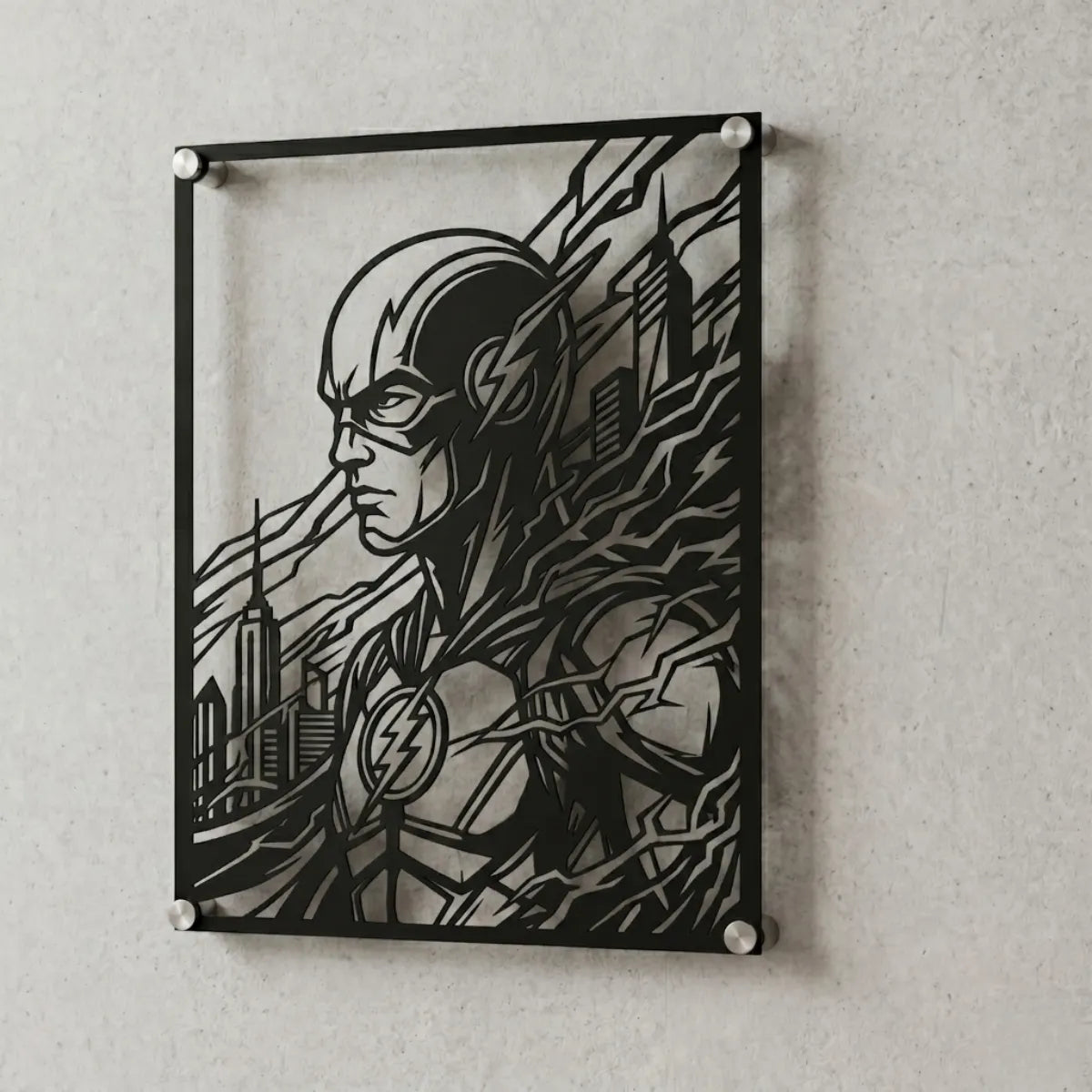 Cuadro decorativo en acero de Flash de DC cortado a láser - Noxhound