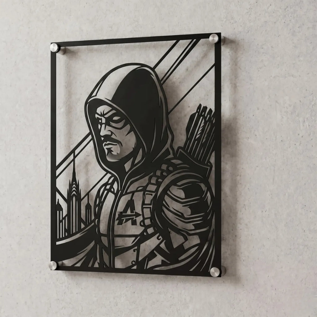 Cuadro decorativo en acero de Flecha Verde de DC cortado a láser - Noxhound