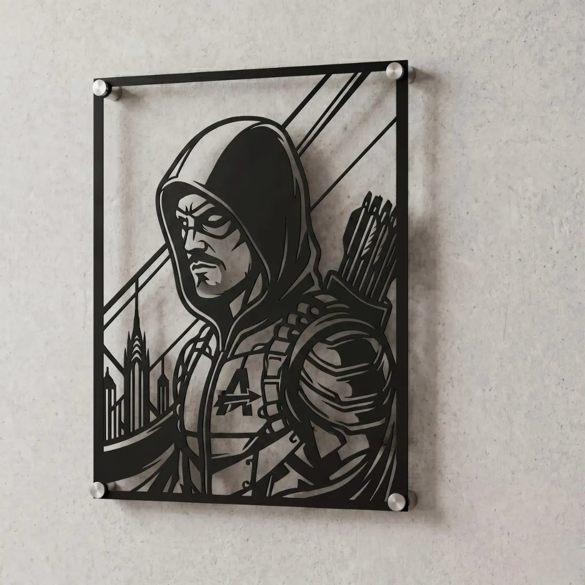 Cuadro decorativo en acero de Flecha Verde de DC cortado a láser - Noxhound
