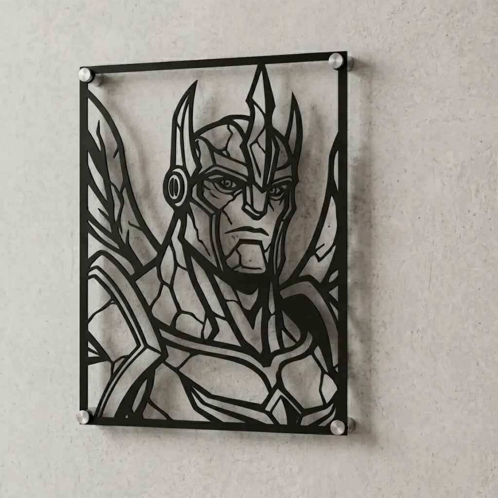 Cuadro decorativo en acero de Galio de League of Legends cortado a láser - Noxhound