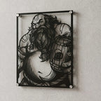 Cuadro decorativo de Gragas de League of Legends en acero cortado a láser