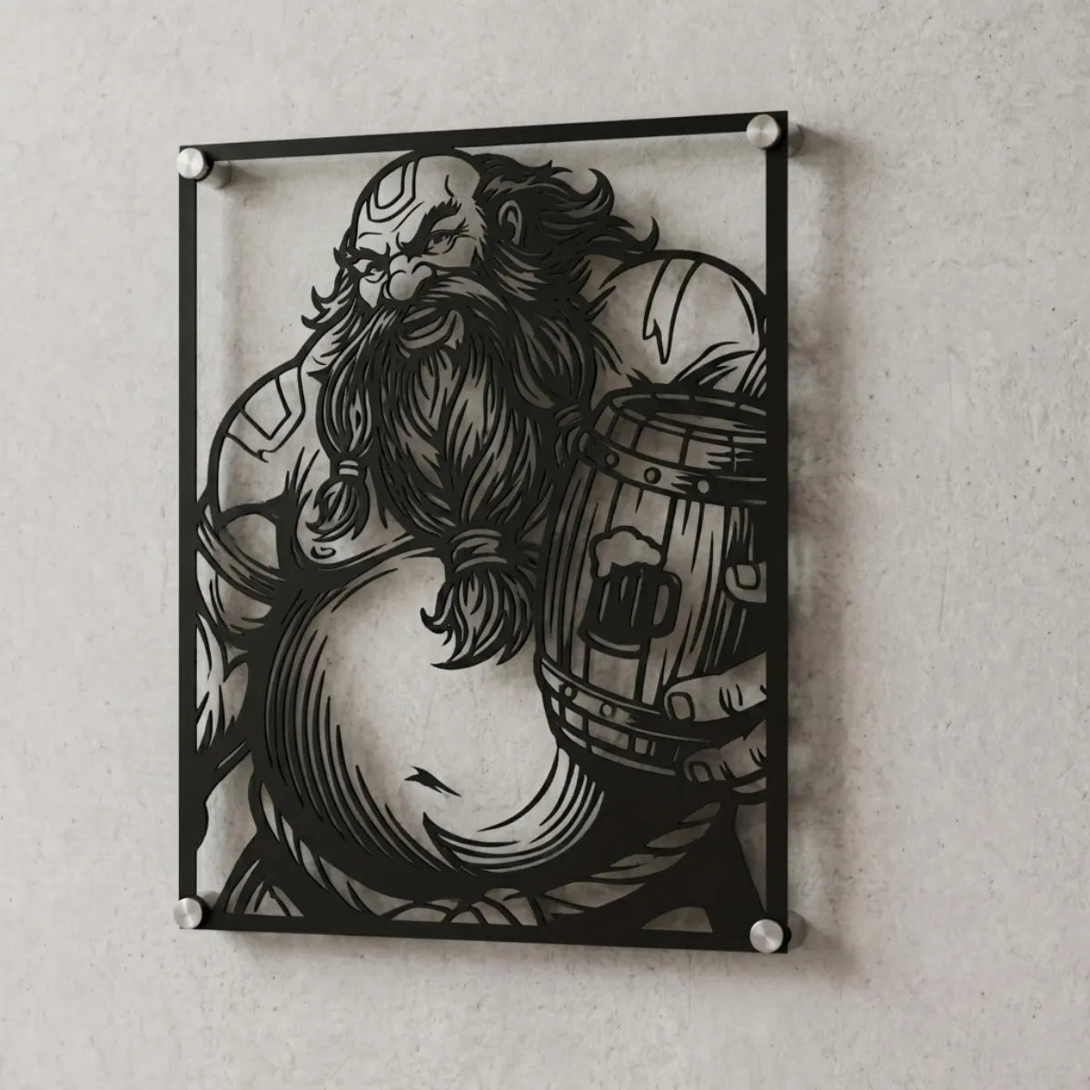 Cuadro decorativo de Gragas de League of Legends en acero cortado a láser