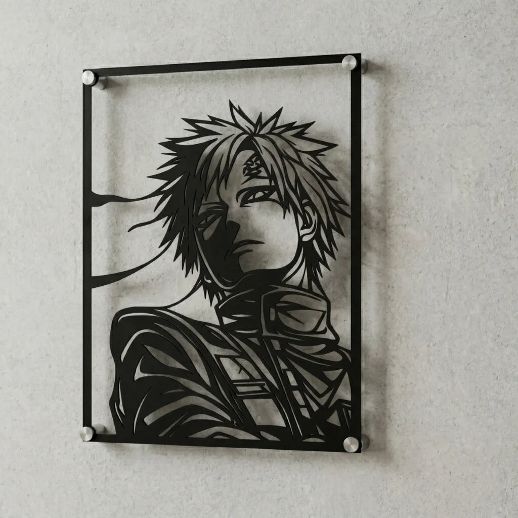 Cuadro decorativo en acero de Gaara de Naruto cortado a láser - Noxhound