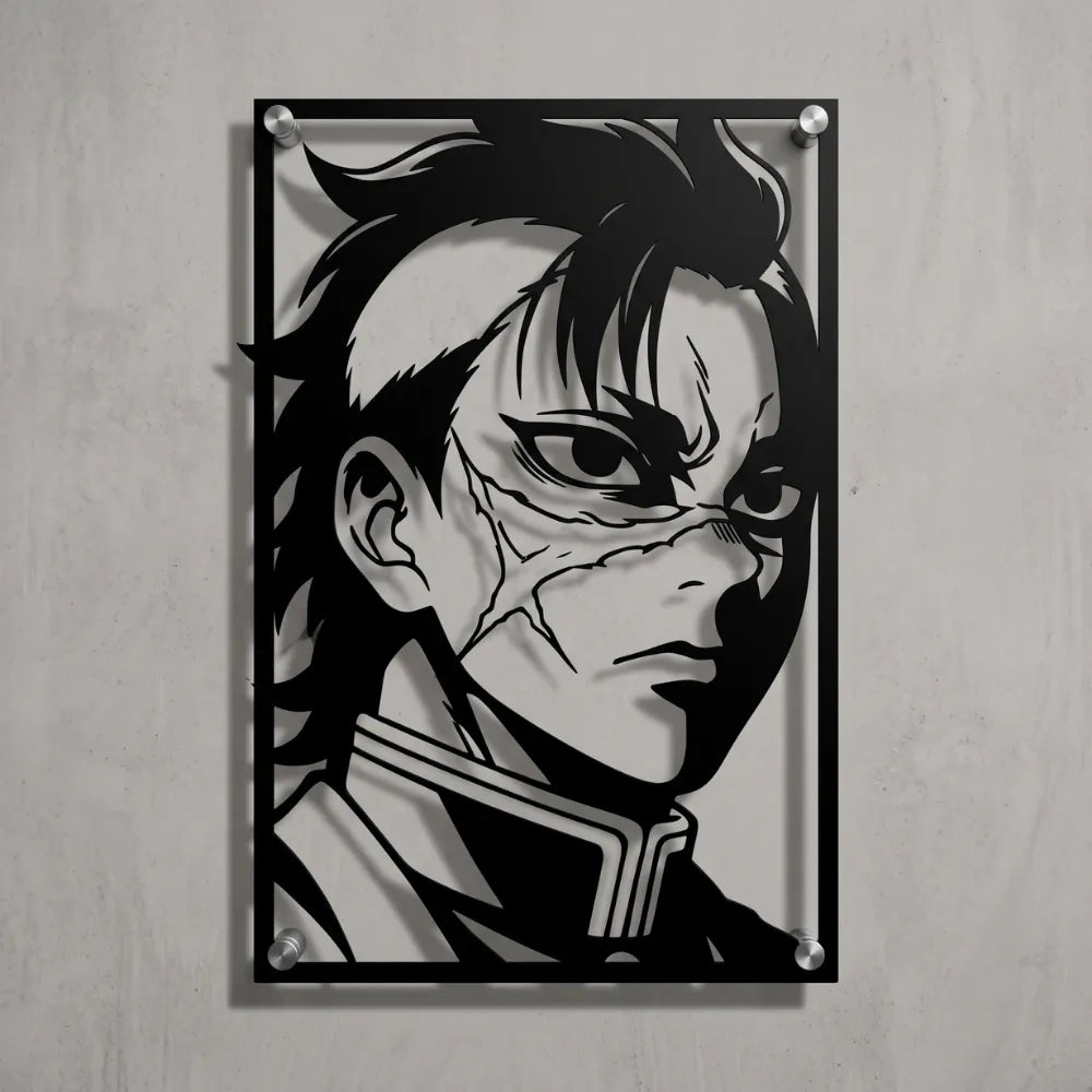 Cuadro Decorativo Anime Kimetsu no Yaiba Genya Shinazugawa en Acero