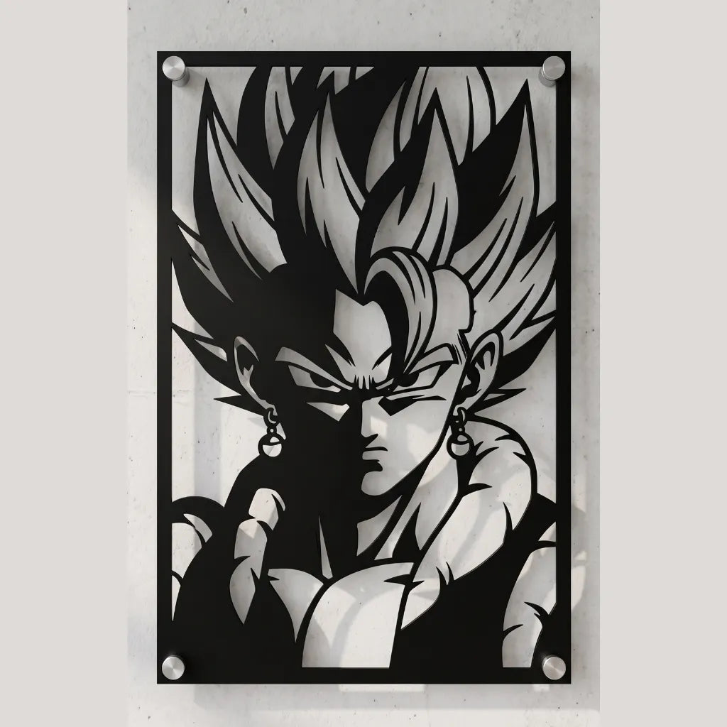 Cuadro decorativo en acero de Gogeta Blue de Dragon Ball cortado a láser - Noxhound