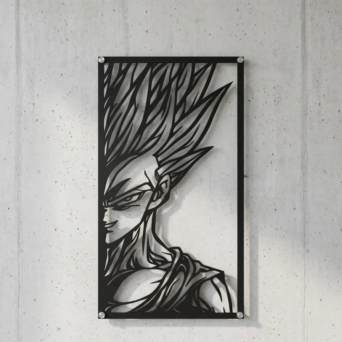 Cuadro decorativo en acero de Gohan SSJ2 de Dragon Ball cortado a láser - Noxhound