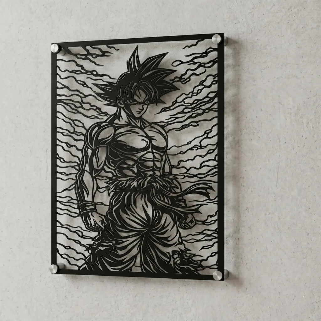 Cuadro decorativo en acero de Goku de Dragon Ball cortado a láser - Noxhound