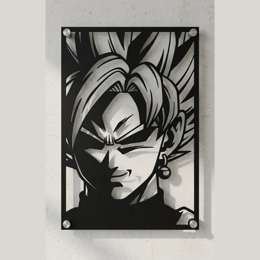 Cuadro decorativo en acero de Goku Rose de Dragon Ball cortado a láser - Noxhound
