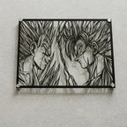 Cuadro decorativo en acero de Goku vs Majin Vegeta de Dragon Ball cortado a láser - Noxhound