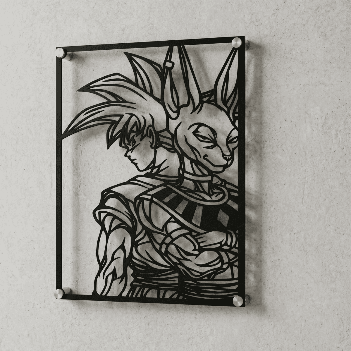 Cuadro Decorativo Anime Dragon Ball Goku y Beerus en Acero