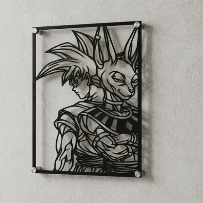 Cuadro Decorativo Anime Dragon Ball Goku y Beerus en Acero