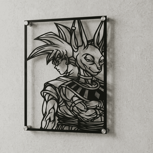 Cuadro Decorativo Anime Dragon Ball Goku y Beerus en Acero