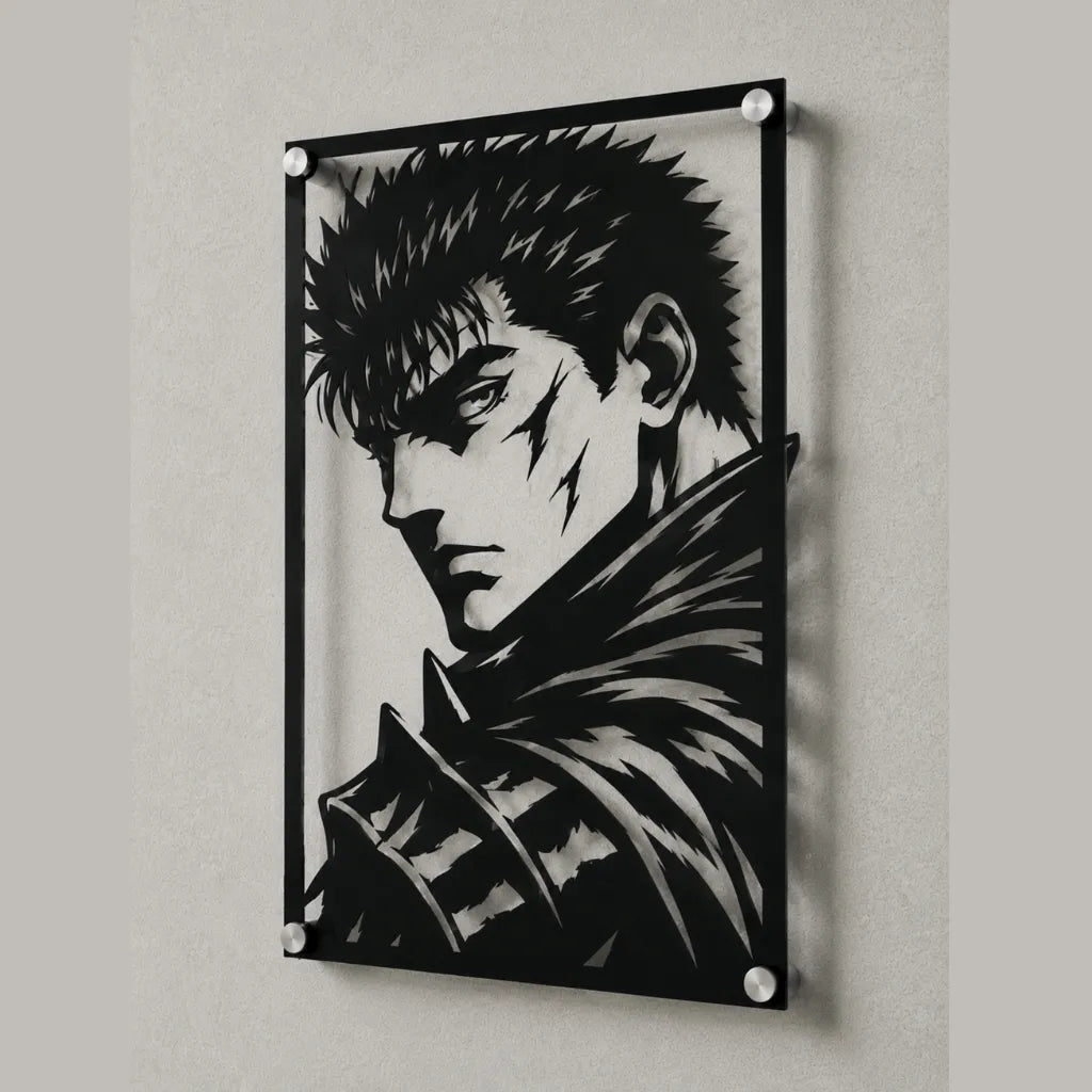 Cuadro decorativo en acero de Guts de Berserk cortado a láser - Noxhound