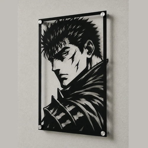 Cuadro decorativo en acero de Guts de Berserk cortado a láser - Noxhound