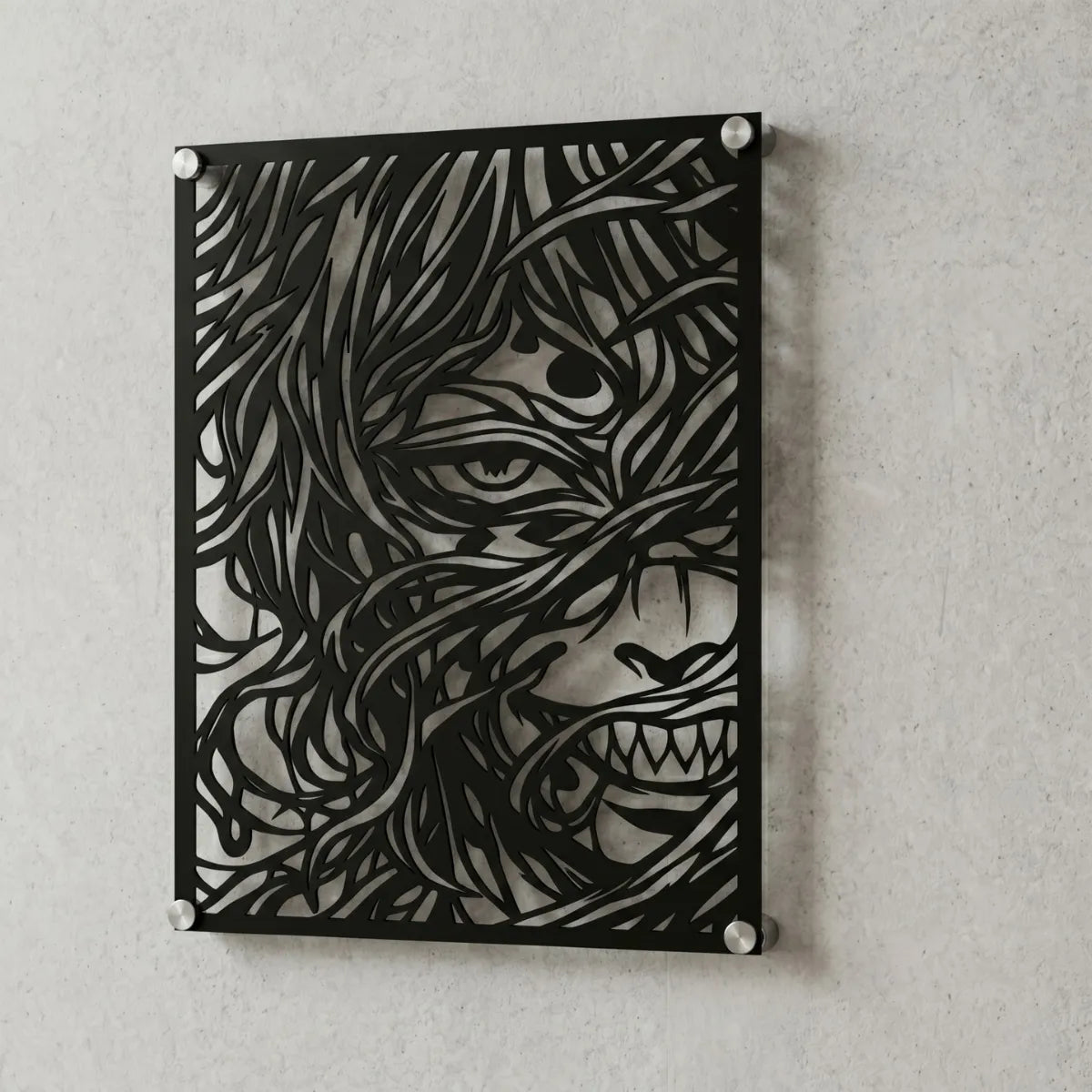 Cuadro decorativo en acero de Gyutaro de Kimetsu no Yaiba cortado a láser - Noxhound