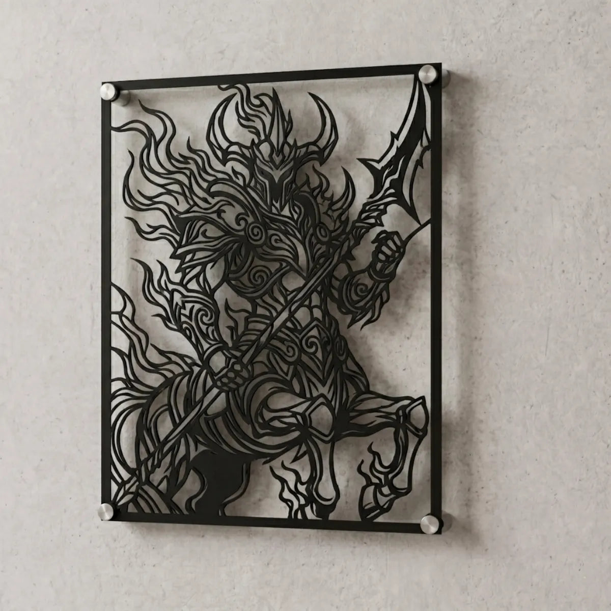 Cuadro decorativo de Hecarim de League of Legends en acero cortado a láser